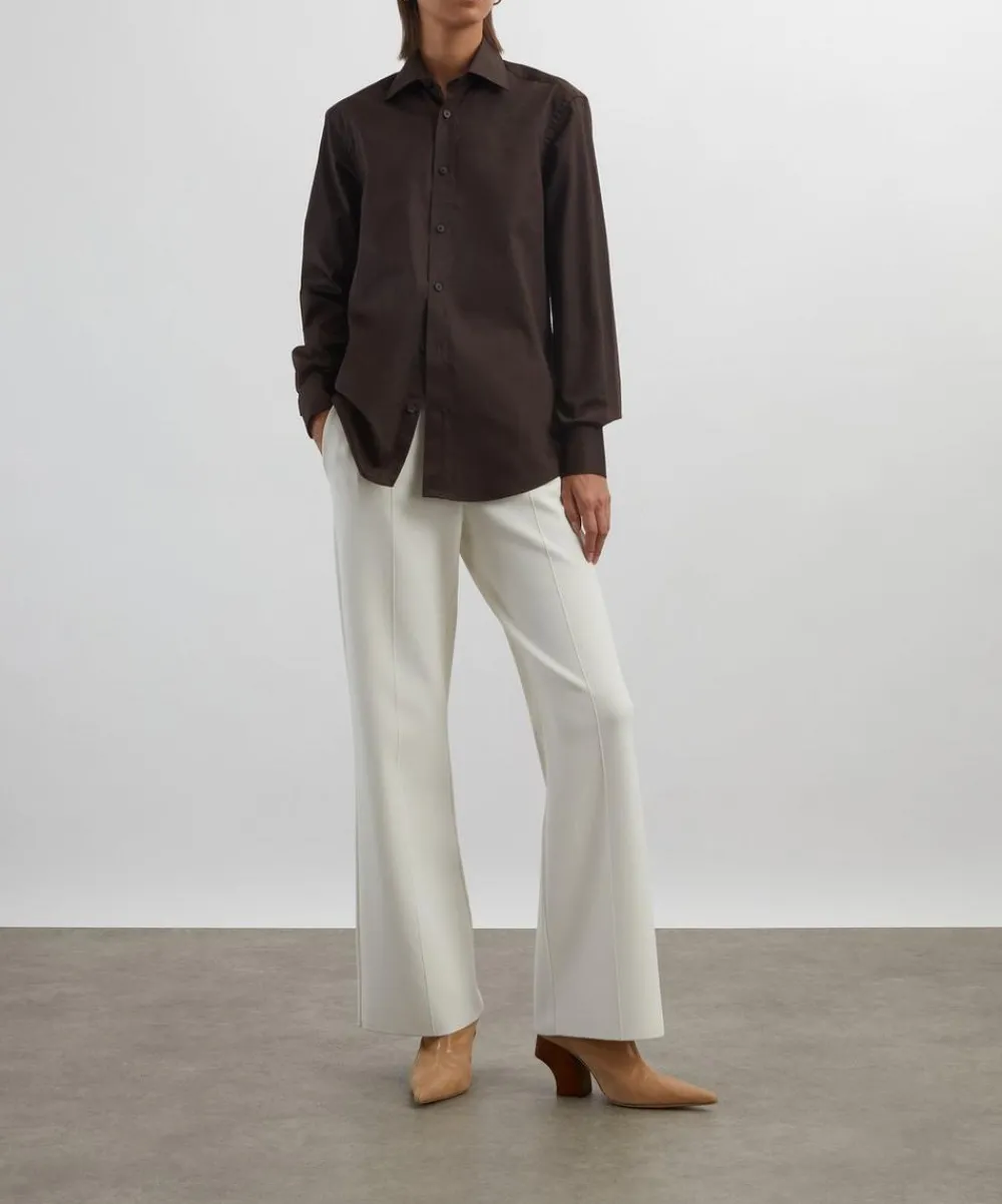 With Nothing Underneath Tops^The Boyfriend Cotton Poplin Shirt