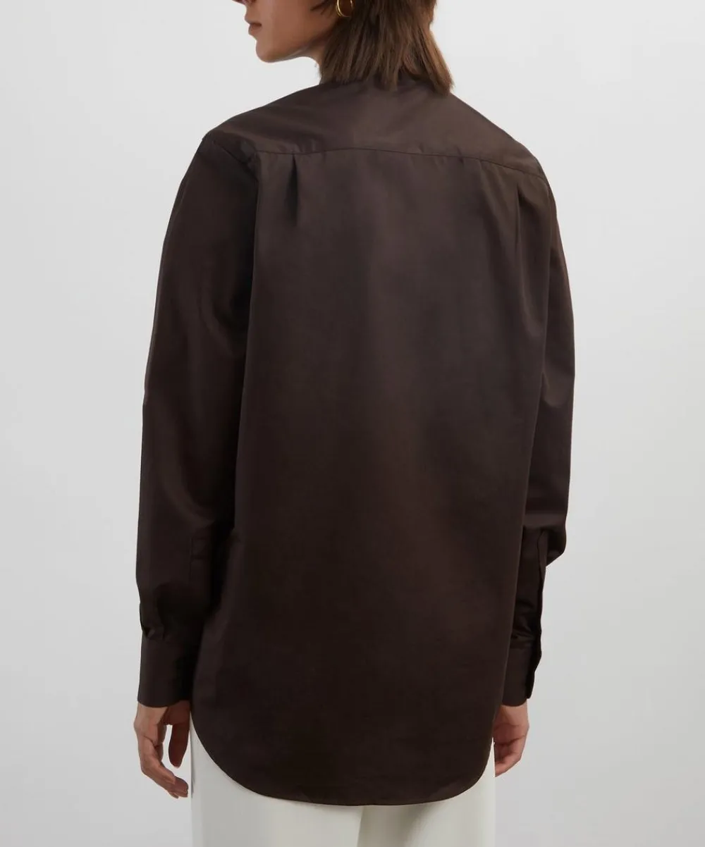 With Nothing Underneath Tops^The Boyfriend Cotton Poplin Shirt