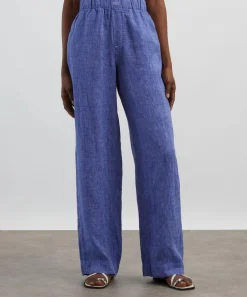 With Nothing Underneath Trousers & Shorts^The Lapis Blue Palazzo Trousers