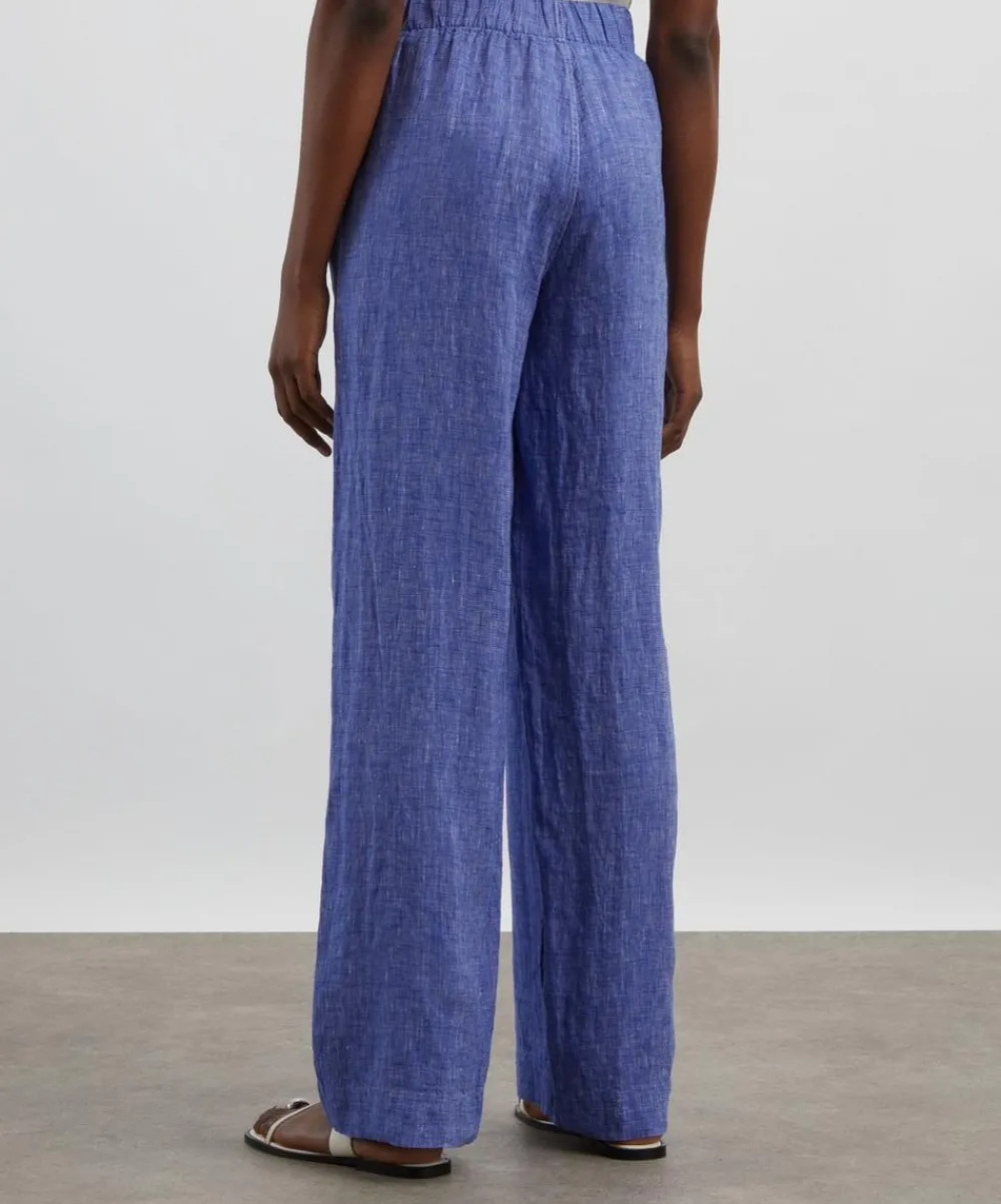 With Nothing Underneath Trousers & Shorts^The Lapis Blue Palazzo Trousers