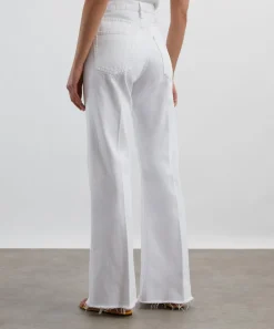 Frame Jeans^The Lax High-Rise Flare Jeans in White Raw Fry