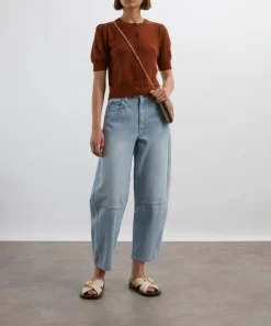 Frame Jeans^The Twisted High-Rise Barrel Jeans in Never
