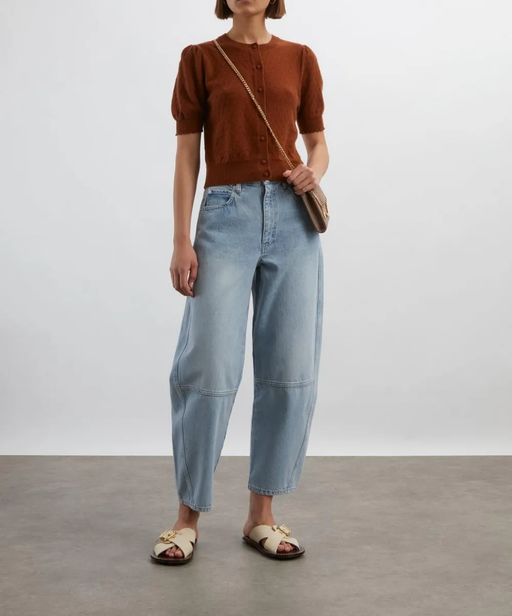Frame Jeans^The Twisted High-Rise Barrel Jeans in Never