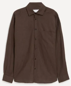 With Nothing Underneath Tops^The Weekend Chocolate Hemp Shirt