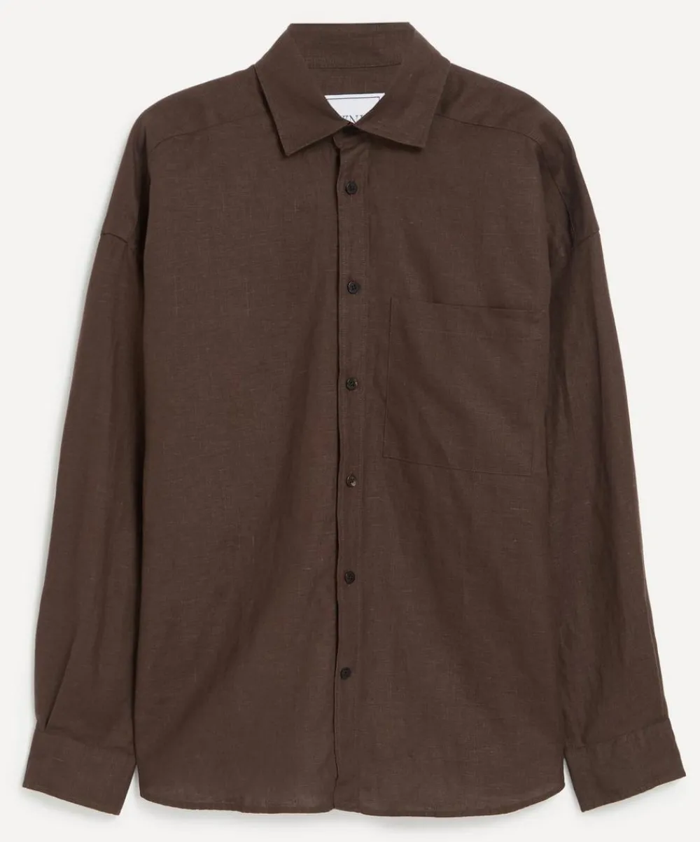 With Nothing Underneath Tops^The Weekend Chocolate Hemp Shirt