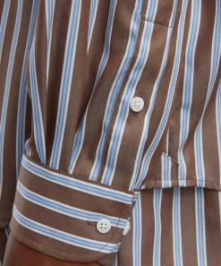 With Nothing Underneath Tops^The Weekend Mocha Multi-Stripe Shirt