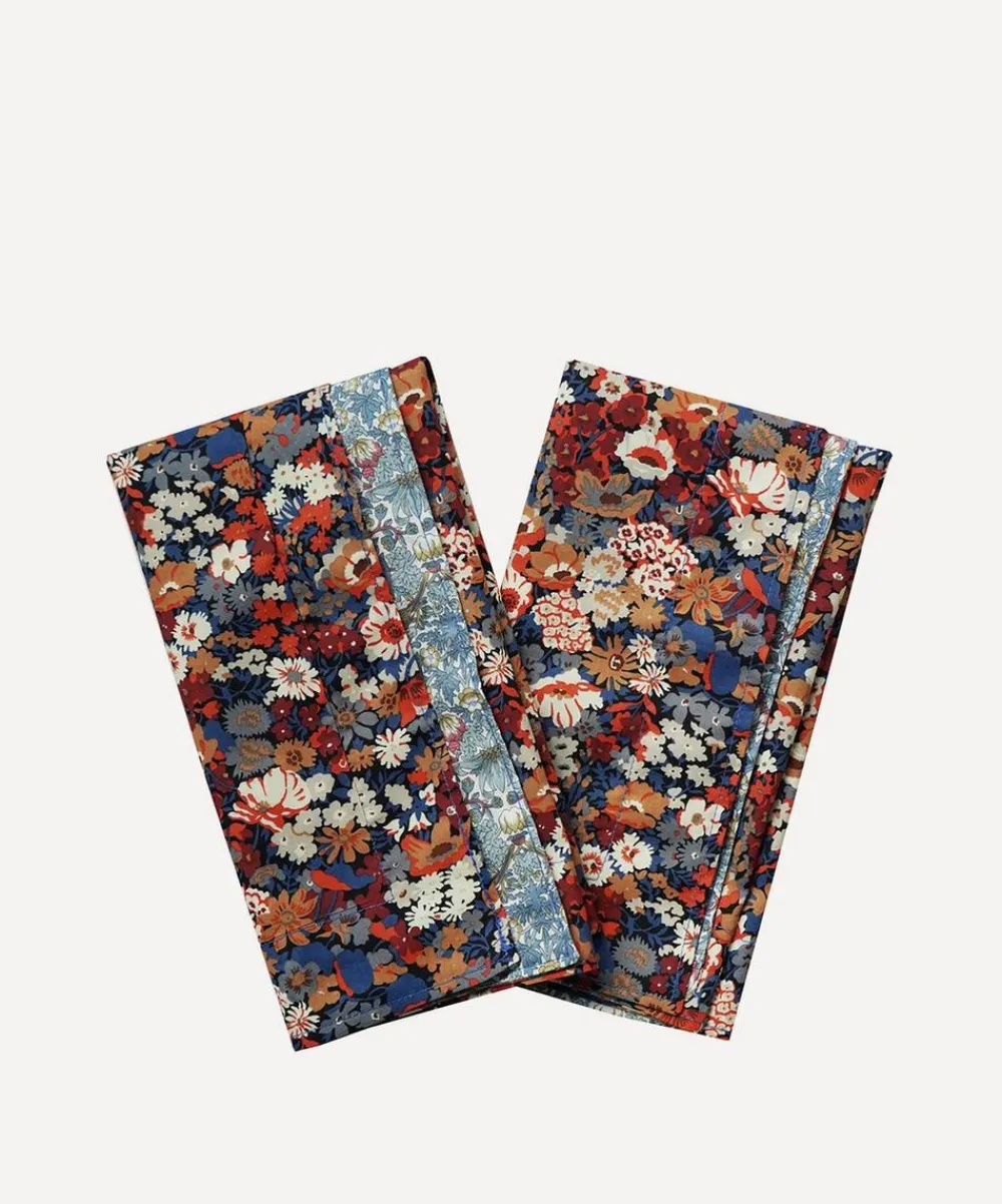 Coco & Wolf Tableware^Thorpe and Strawberry Thief Spring Wavy Edge Napkins Set of Two