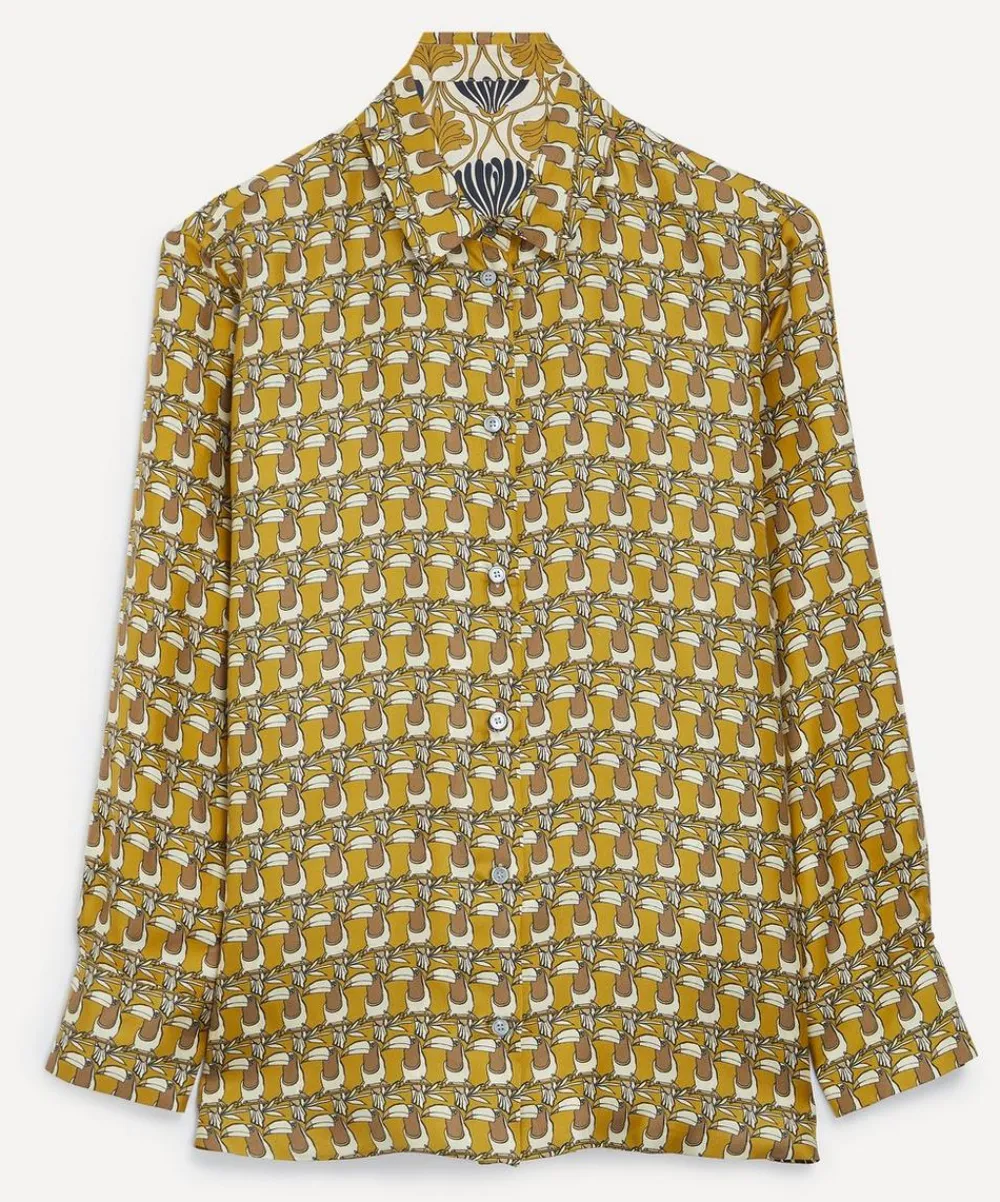 S Max Mara Tops^Timec Reversible Printed Silk Shirt