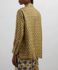 S Max Mara Tops^Timec Reversible Printed Silk Shirt