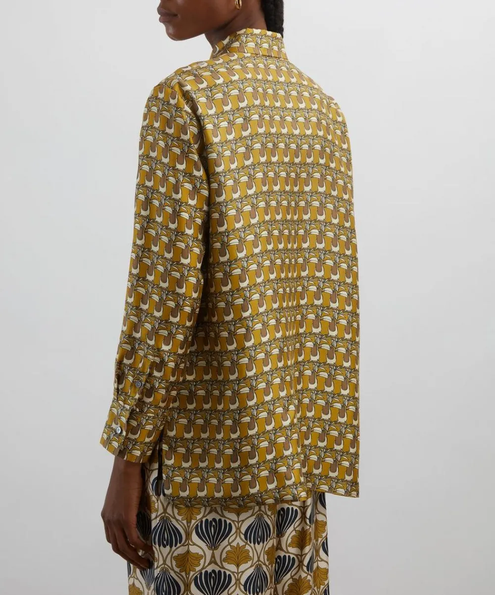 S Max Mara Tops^Timec Reversible Printed Silk Shirt