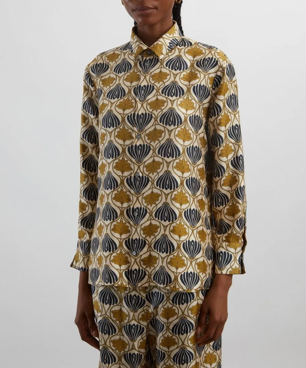 S Max Mara Tops^Timec Reversible Printed Silk Shirt