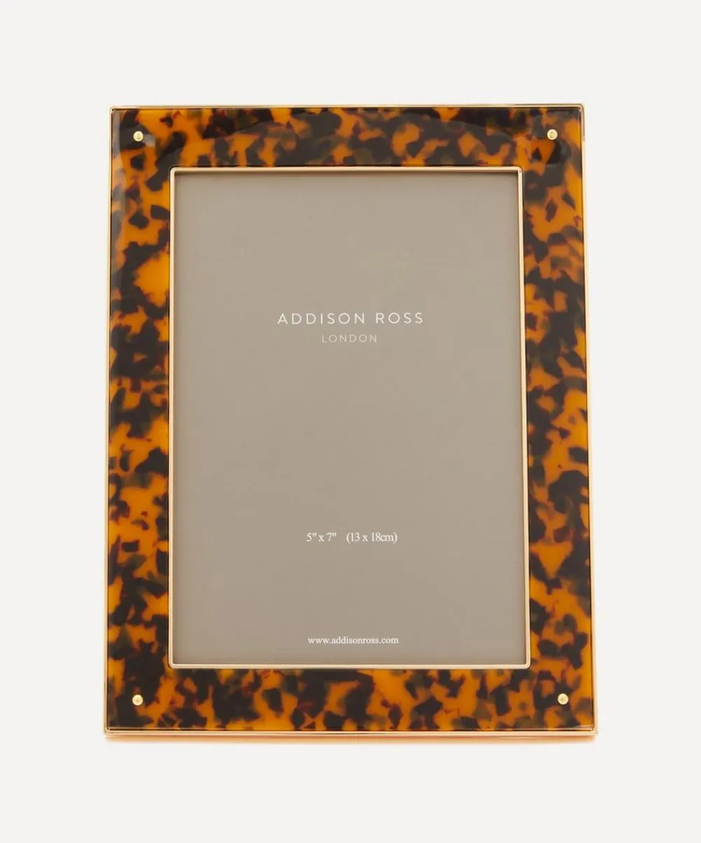 Addison Ross Ornaments^Tortoiseshell and Gold 5x7” Photo Frame