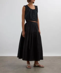 DÔEN Tops^Traveller Cotton Floral Eyelet Top