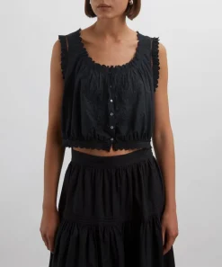 DÔEN Tops^Traveller Cotton Floral Eyelet Top