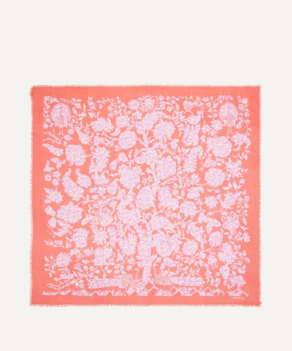 Liberty Scarves^Tree Of Life Meadow 140x140 Wool-Silk Scarf