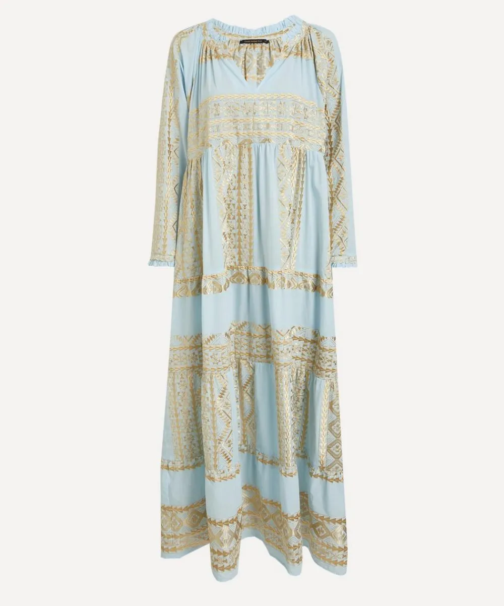 Kori Dresses^Triangle Embroidered Maxi Kaftan
