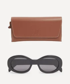 Celine Sunglasses & Glasses^Triomphe Black Oval Acetate Sunglasses