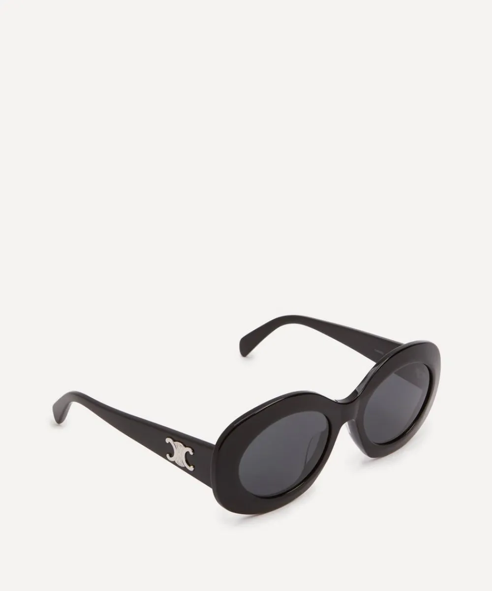 Celine Sunglasses & Glasses^Triomphe Chunky Oval Shiny Acetate Sunglasses