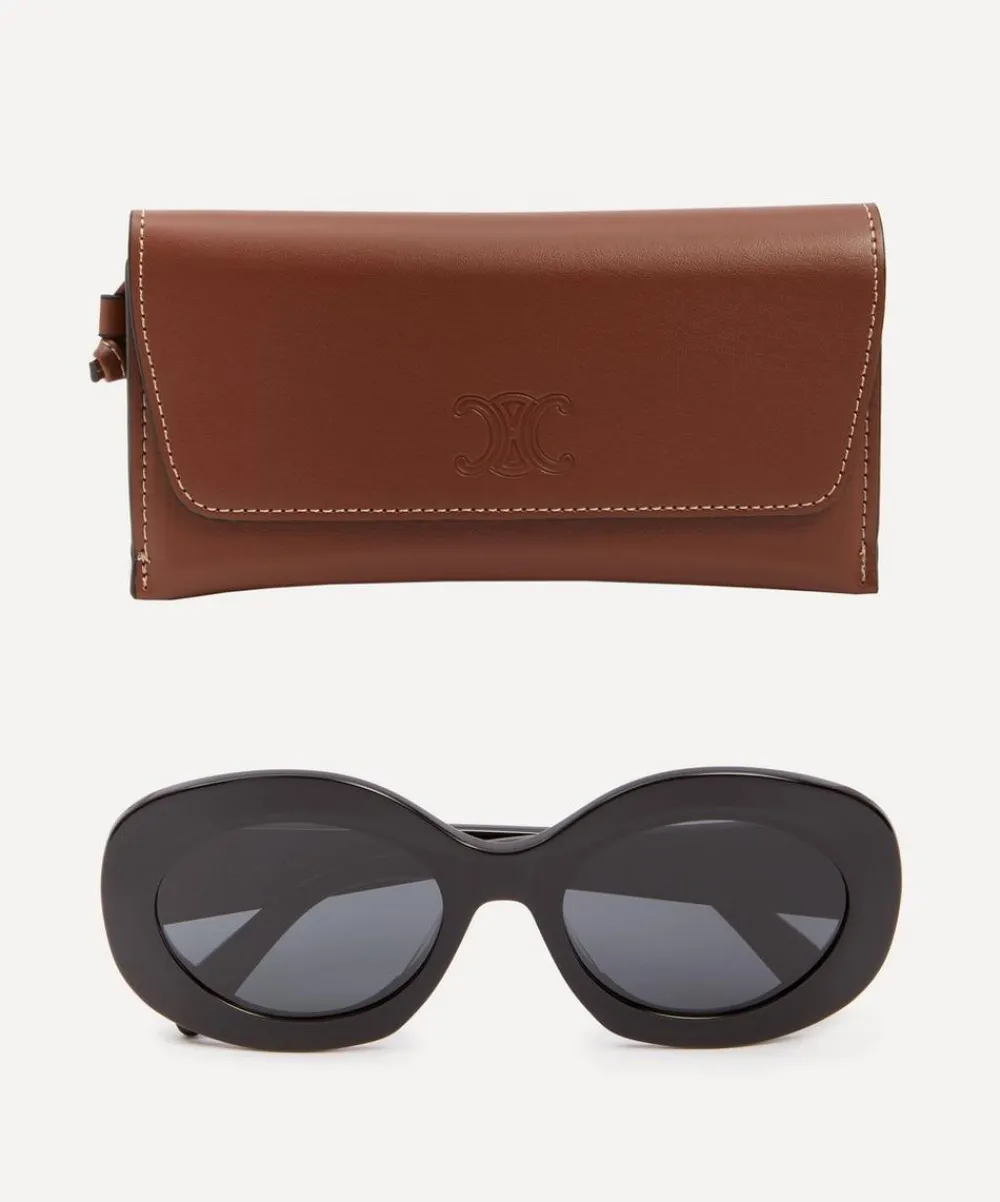 Celine Sunglasses & Glasses^Triomphe Chunky Oval Shiny Acetate Sunglasses