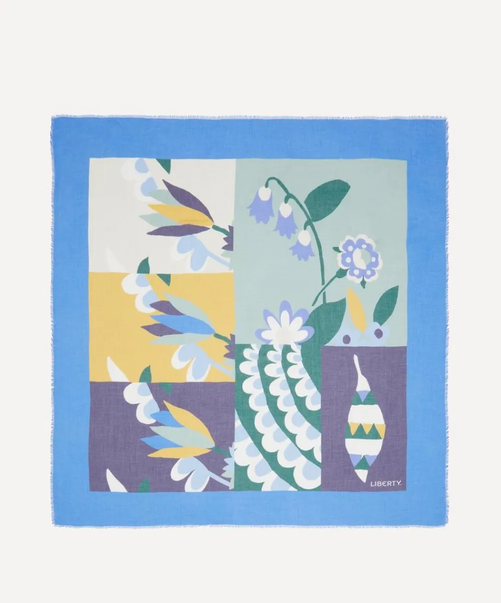 Liberty Scarves^Tropical Floral 135X135 Modal-Cashmere Scarf