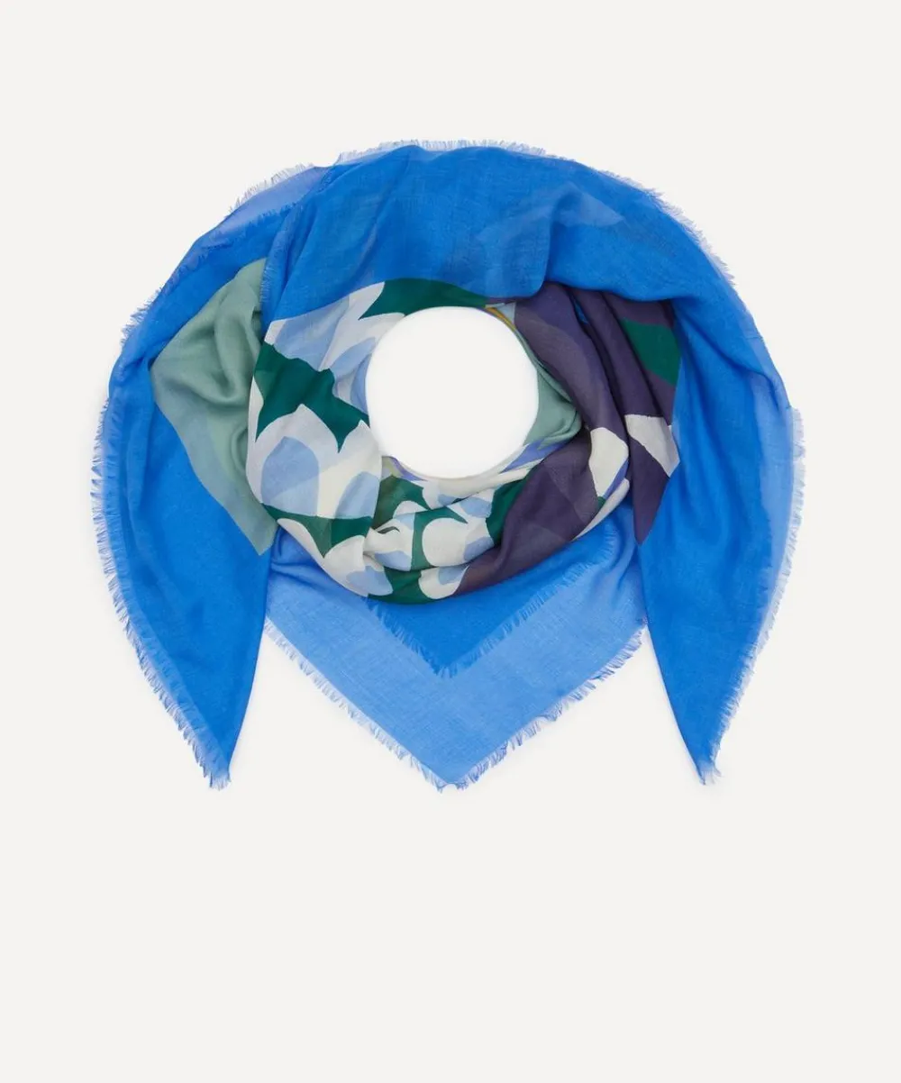 Liberty Scarves^Tropical Floral 135X135 Modal-Cashmere Scarf
