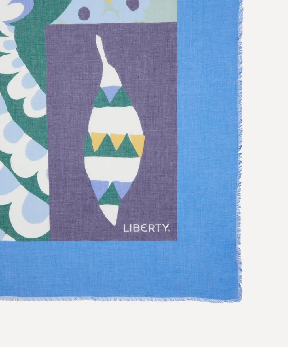 Liberty Scarves^Tropical Floral 135X135 Modal-Cashmere Scarf