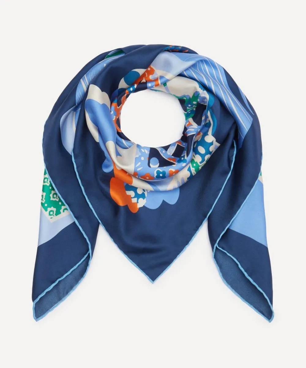 Liberty Scarves^Tudor Patchwork 90x90 Silk Scarf