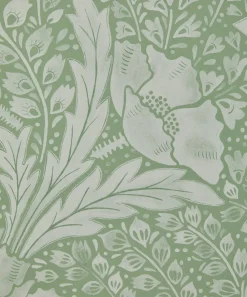 Liberty Interiors Wallpaper^Tudor Poppy in Fern
