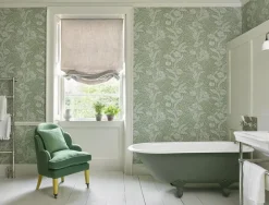 Liberty Interiors Wallpaper^Tudor Poppy in Fern
