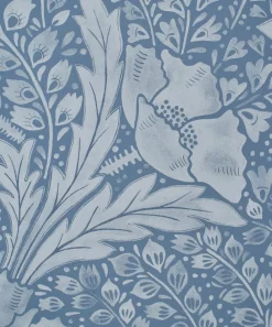 Liberty Interiors Wallpaper^Tudor Poppy in Lapis