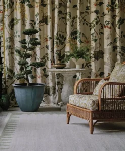 Liberty Interiors Furnishing Fabrics^Tudor Poppy Wycombe Linen in Yarrow