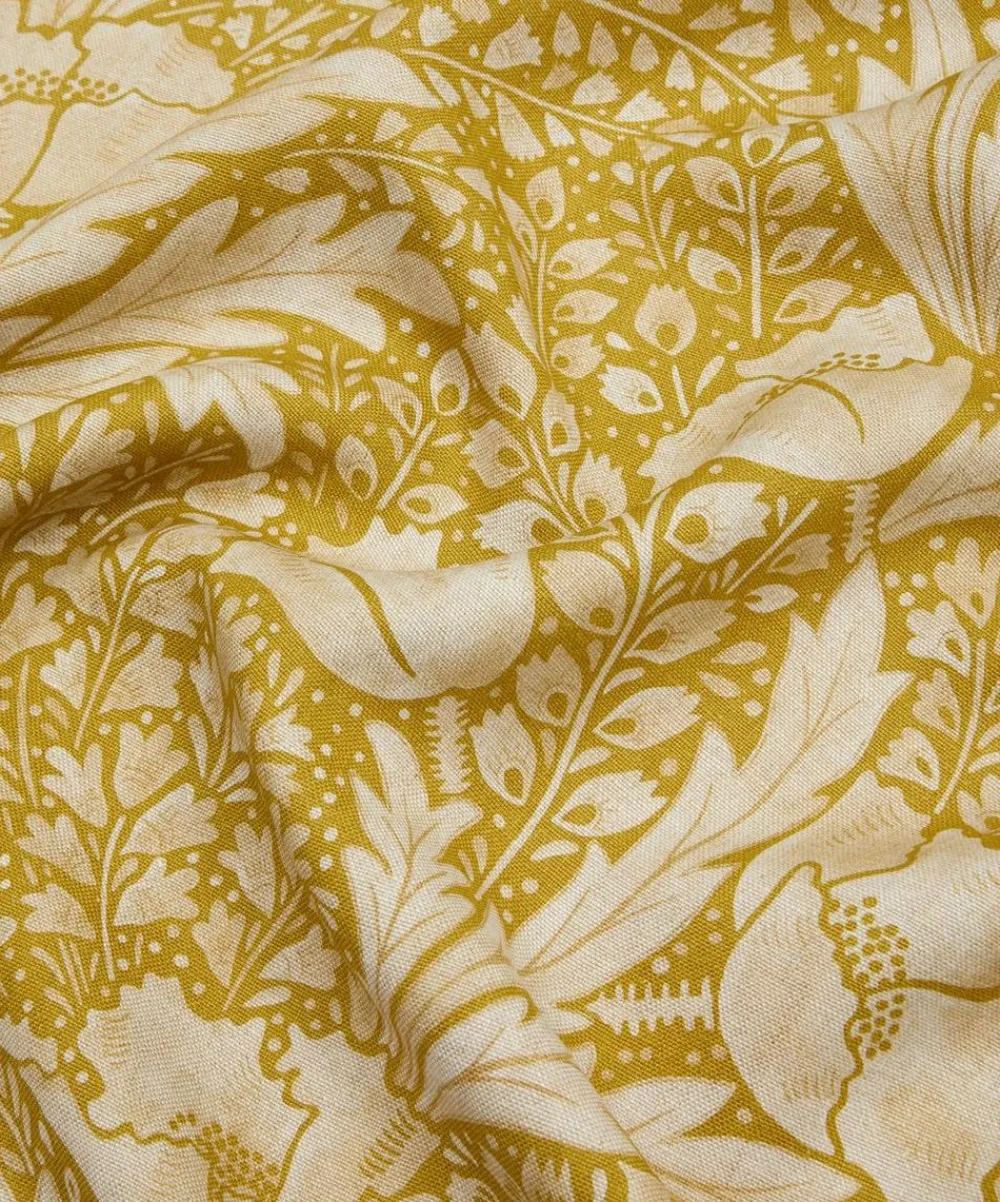 Liberty Interiors Furnishing Fabrics^Tudor Poppy Wycombe Linen in Yarrow