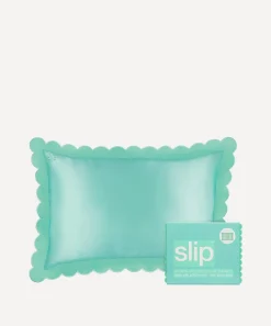 Slip Wellness^Turquoise Queen Silk Pillowcase with Scalloped Edge