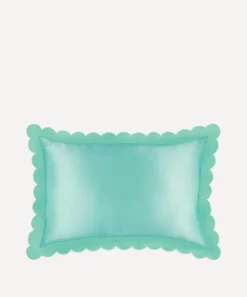 Slip Wellness^Turquoise Queen Silk Pillowcase with Scalloped Edge