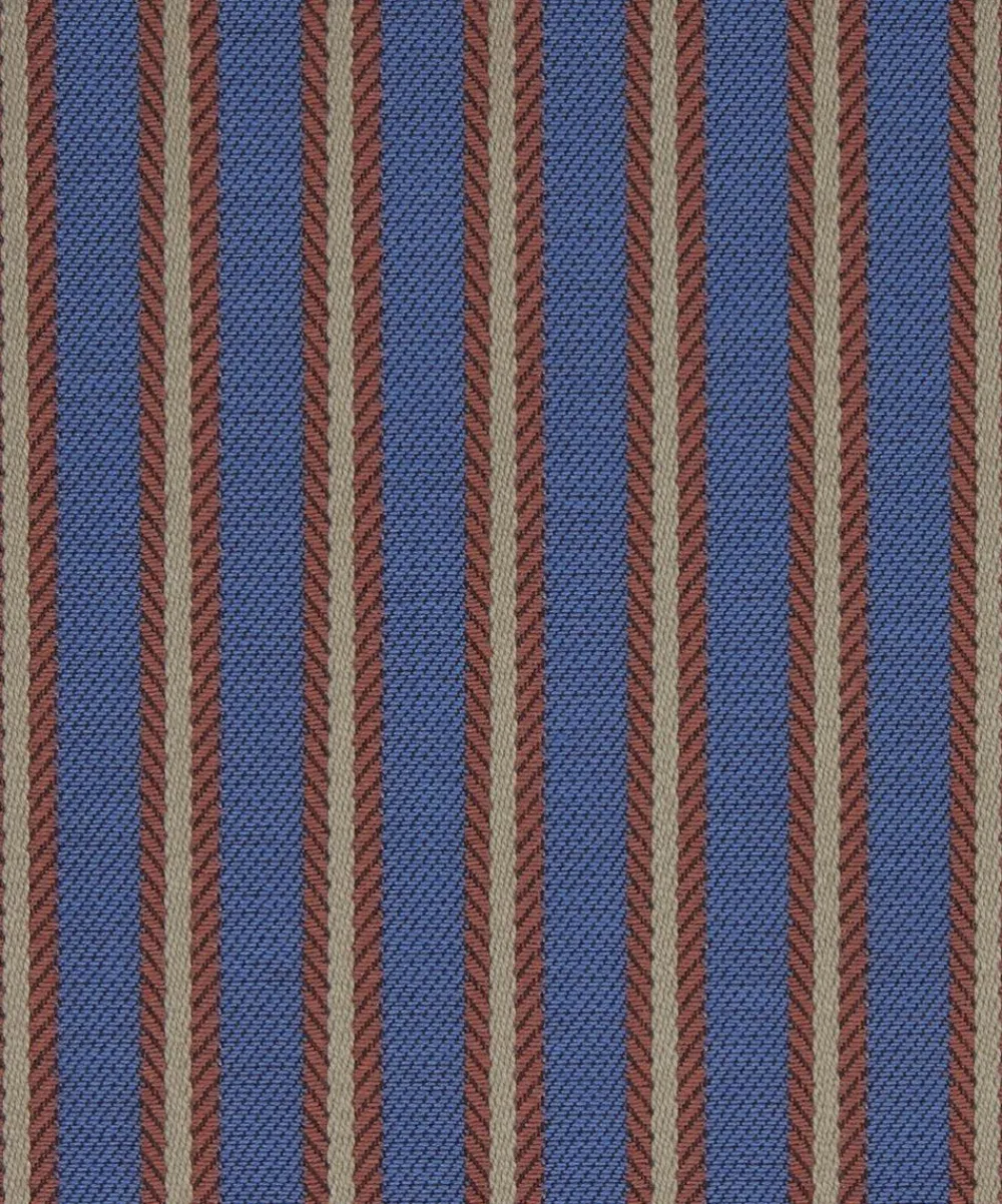 Liberty Interiors Furnishing Fabrics^Twill Stripe in Lapis