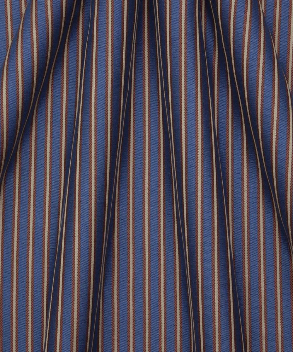 Liberty Interiors Furnishing Fabrics^Twill Stripe in Lapis