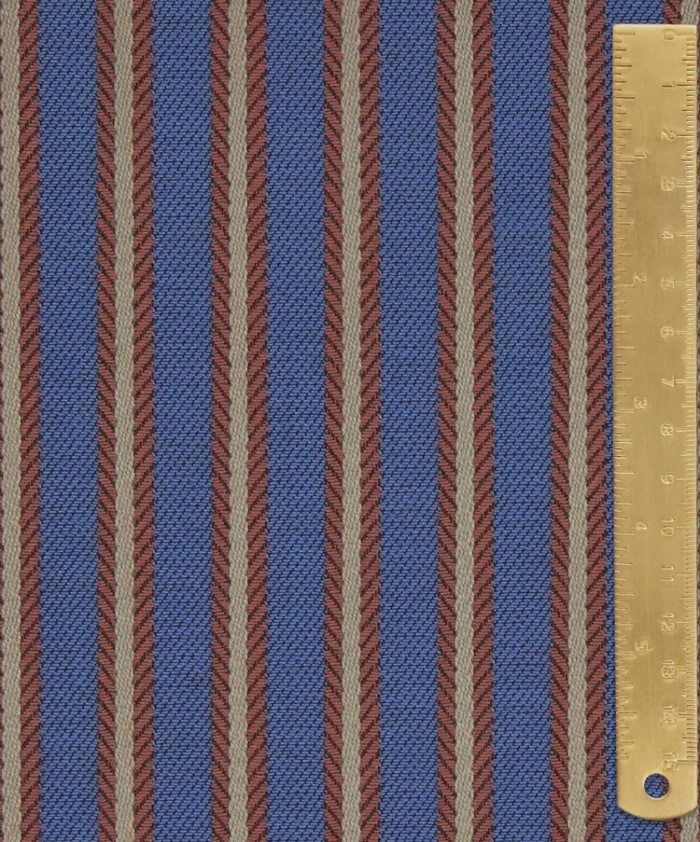 Liberty Interiors Furnishing Fabrics^Twill Stripe in Lapis