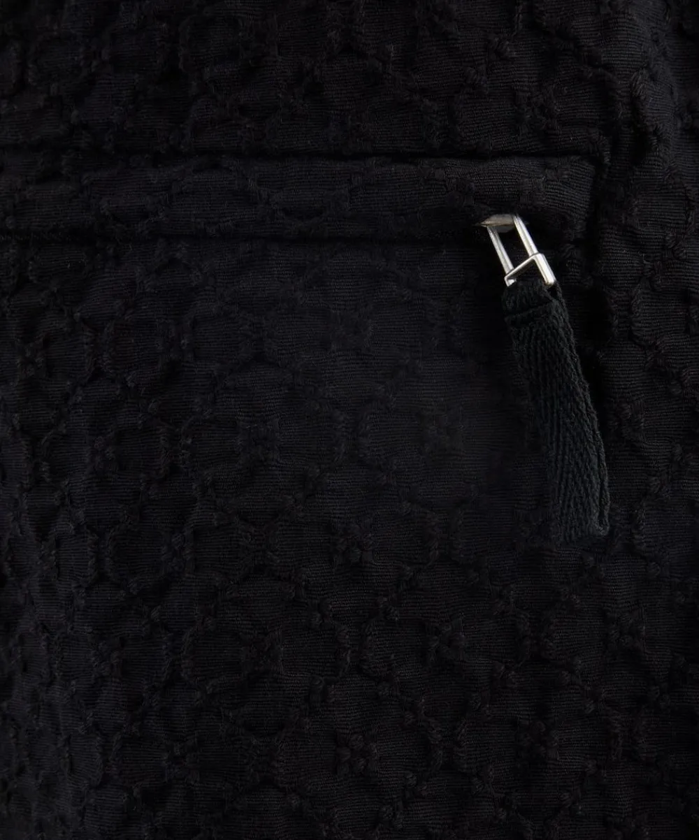 Wax London Trousers^Tyne Black Floral Diamond Cotton Trousers