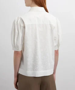 Liberty Tops^Victoria’s Lace Embroidered Puff-Sleeve Shirt