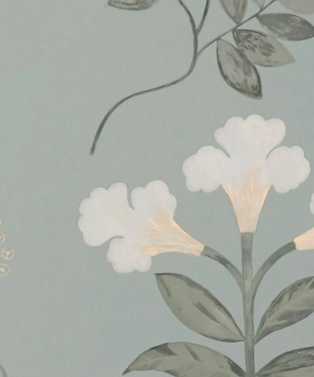 Liberty Interiors Wallpaper^Wallpaper Swatch - Botanical Stripe in Pewter