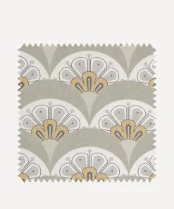 Liberty Interiors Wallpaper^Wallpaper Swatch - Deco Scallop in Pewter White
