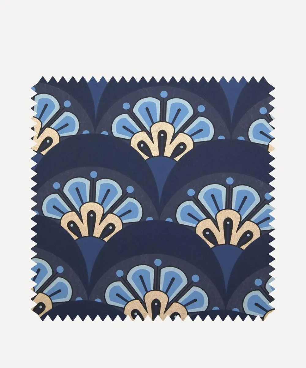 Liberty Interiors Wallpaper^Wallpaper Swatch - Deco Scallop in Lapis