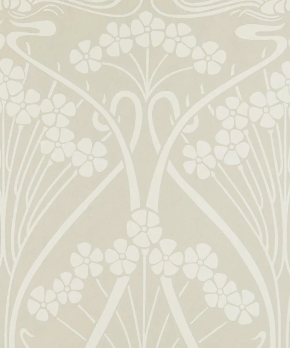 Liberty Interiors Wallpaper^Wallpaper Swatch - Ianthe Mono in Pewter White