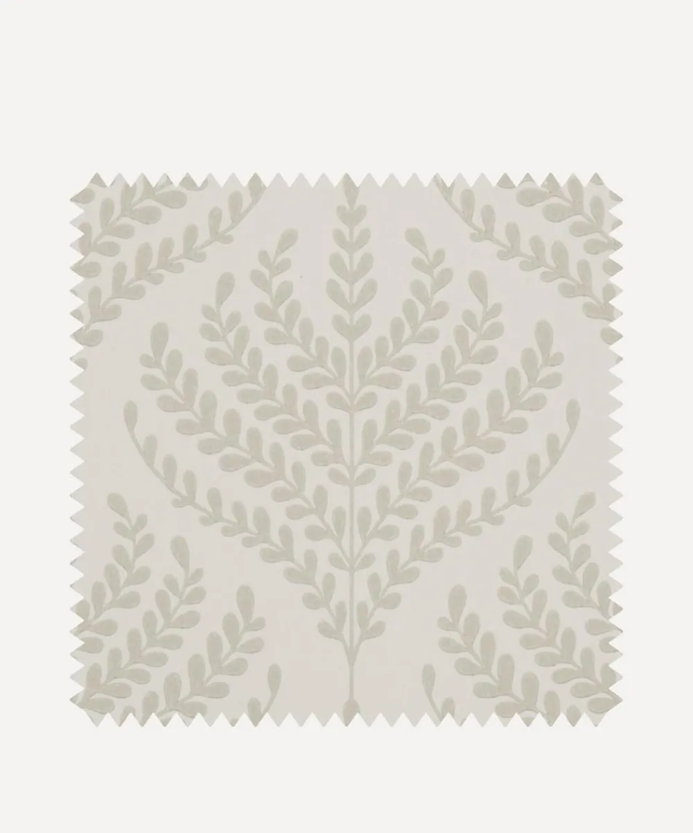 Liberty Interiors Wallpaper^Wallpaper Swatch - Paisley Fern in Pewter White