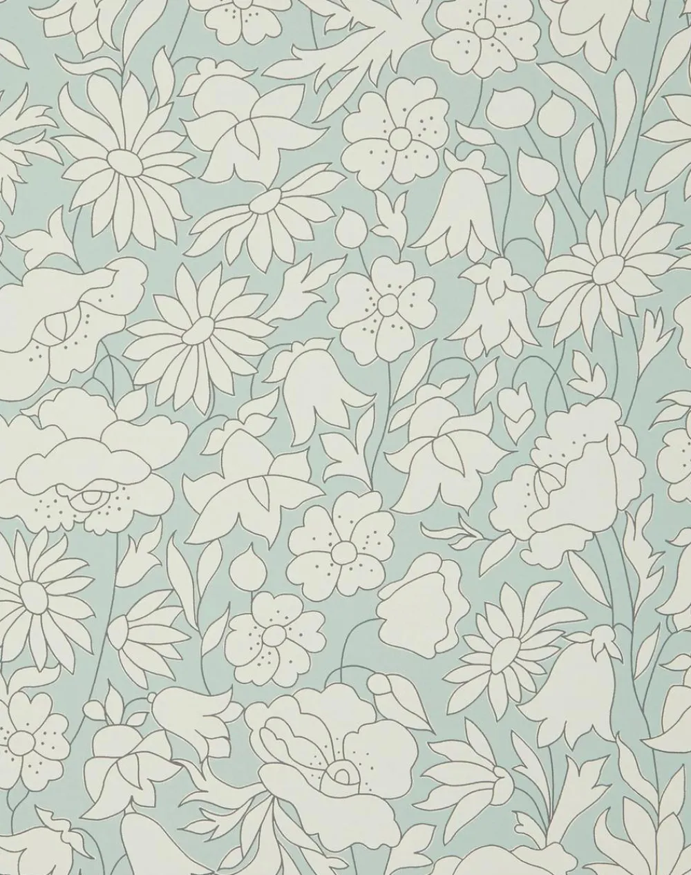 Liberty Interiors Wallpaper^Wallpaper Swatch - Poppy Meadow in Salvia