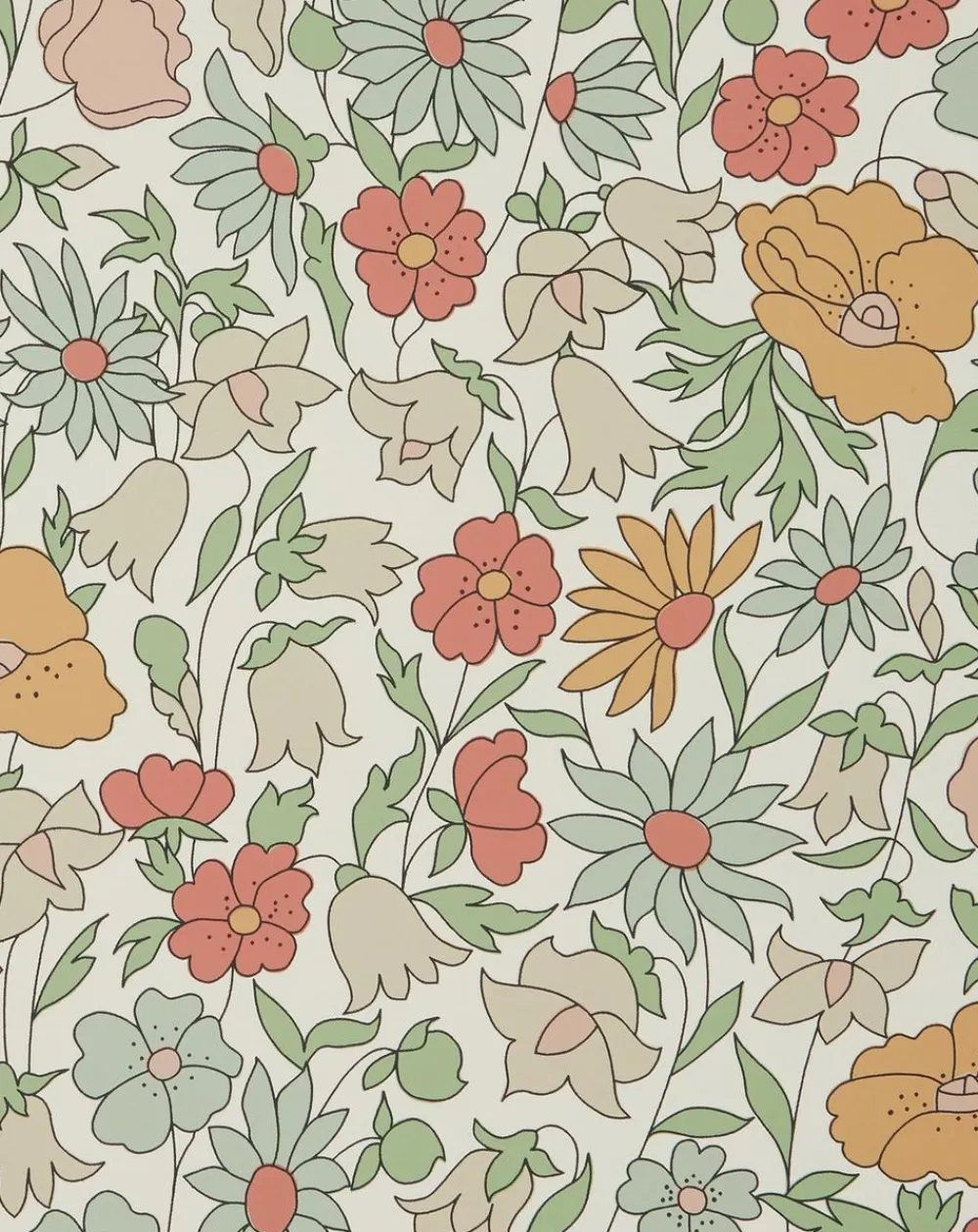 Liberty Interiors Wallpaper^Wallpaper Swatch - Poppy Meadowfield in Lichen