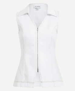 Aligne Tops^Whim Zip-Front Denim Top
