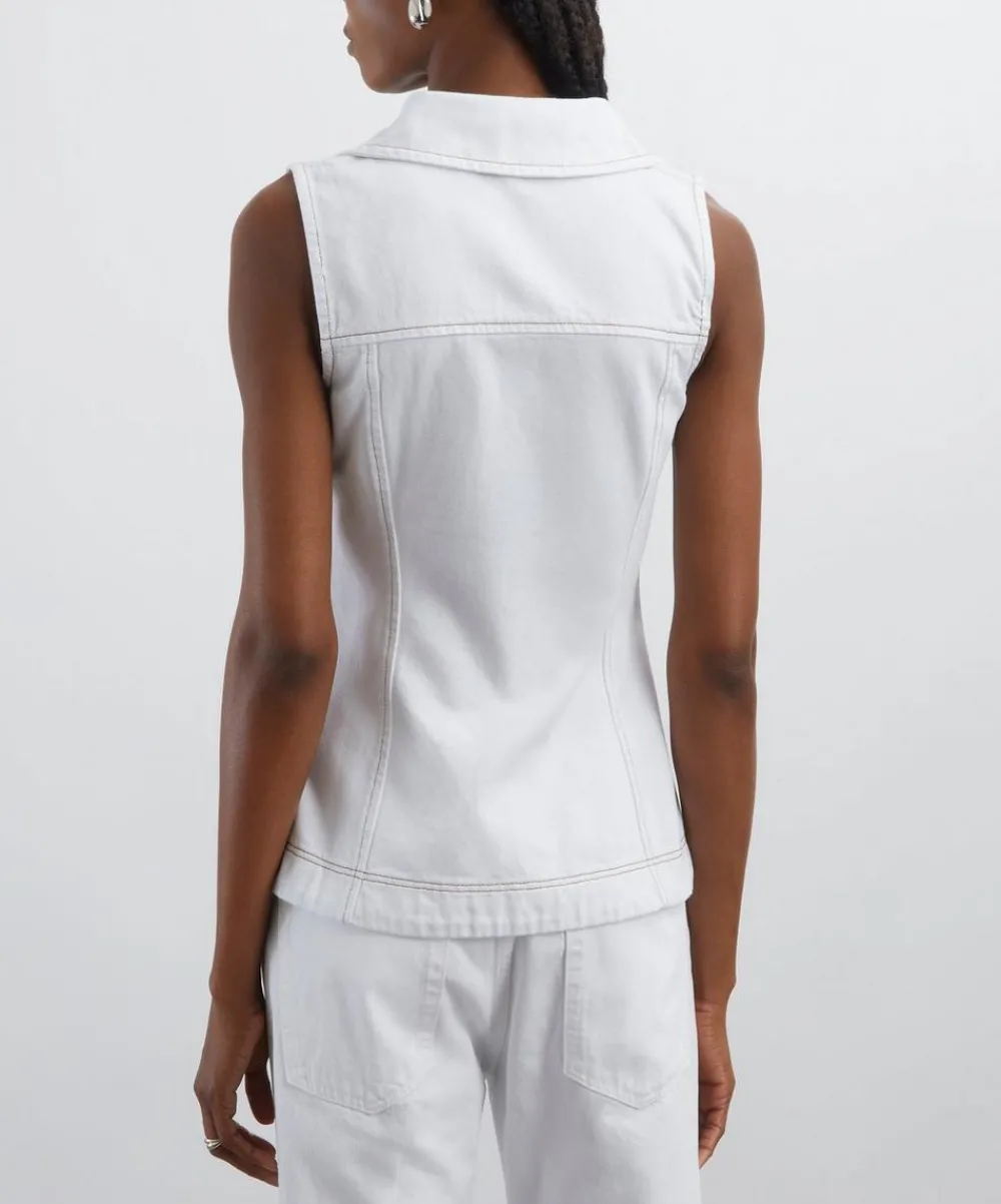 Aligne Tops^Whim Zip-Front Denim Top