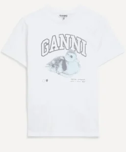 Ganni Tops^White Basic Jersey Duckie Relaxed T-shirt