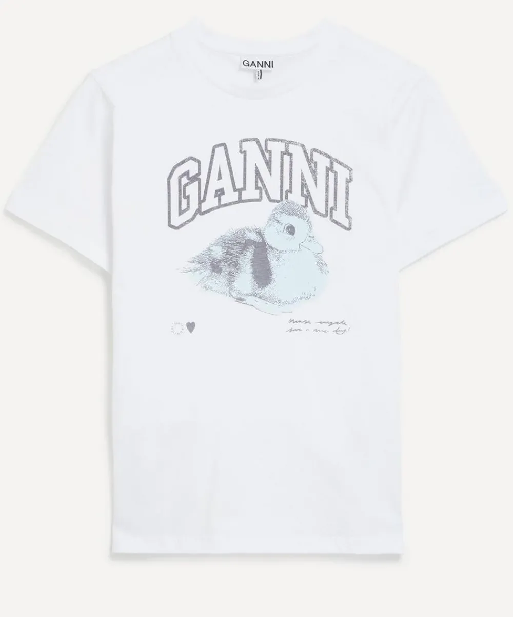 Ganni Tops^White Basic Jersey Duckie Relaxed T-shirt